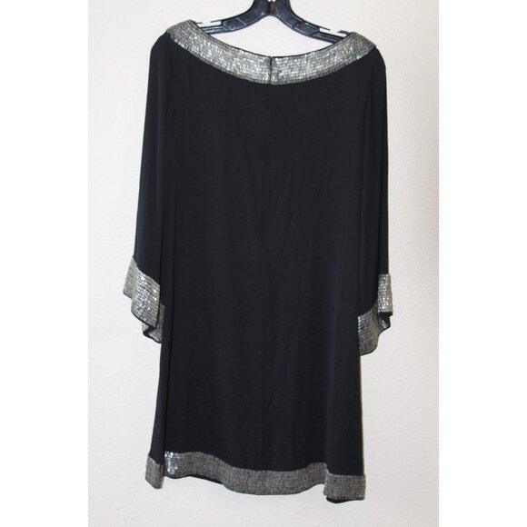Alice + Olivia Womens Black Beaded Long Sleeve Dress M? - Picture 4 of 5